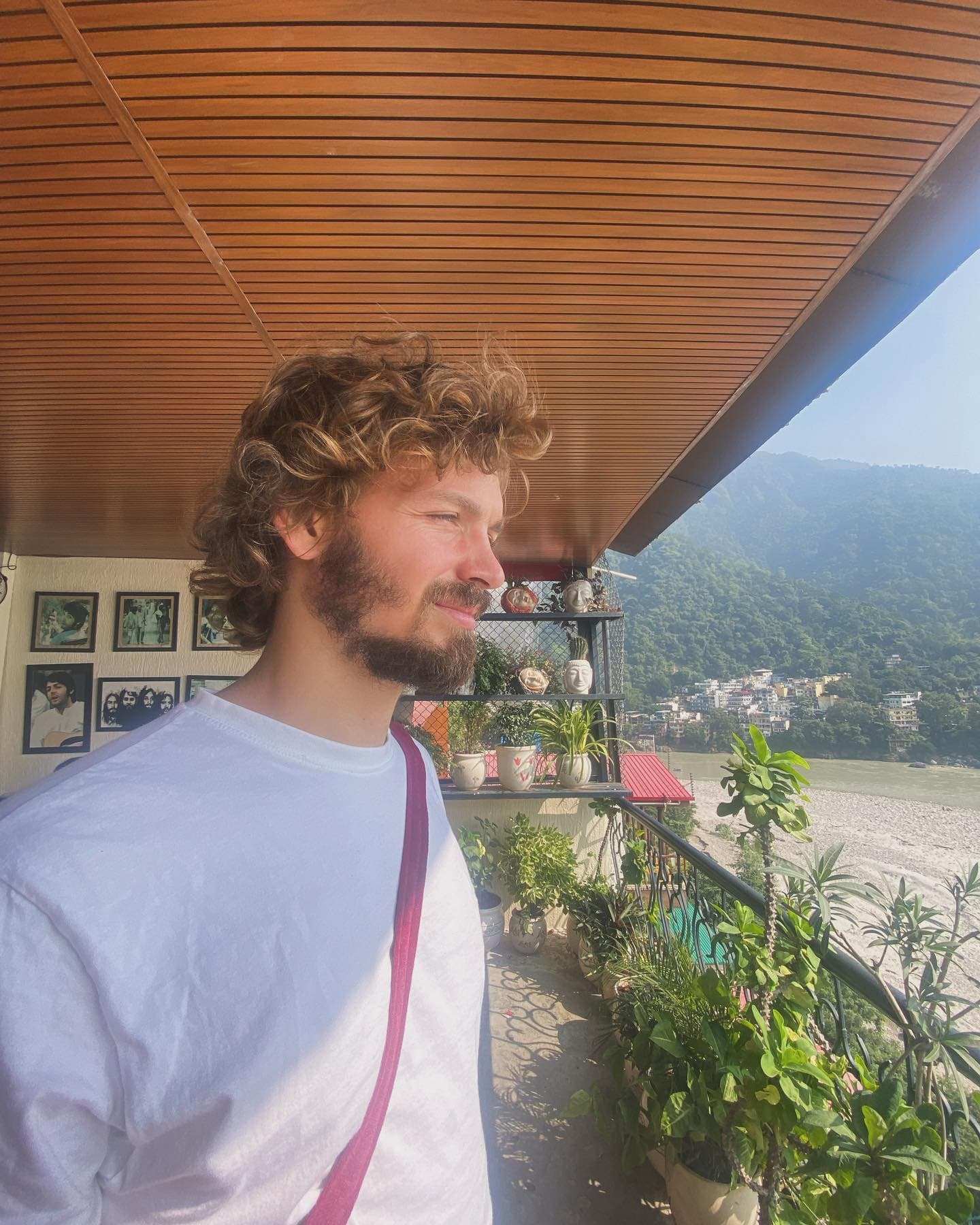 Arthur on a balcony in India