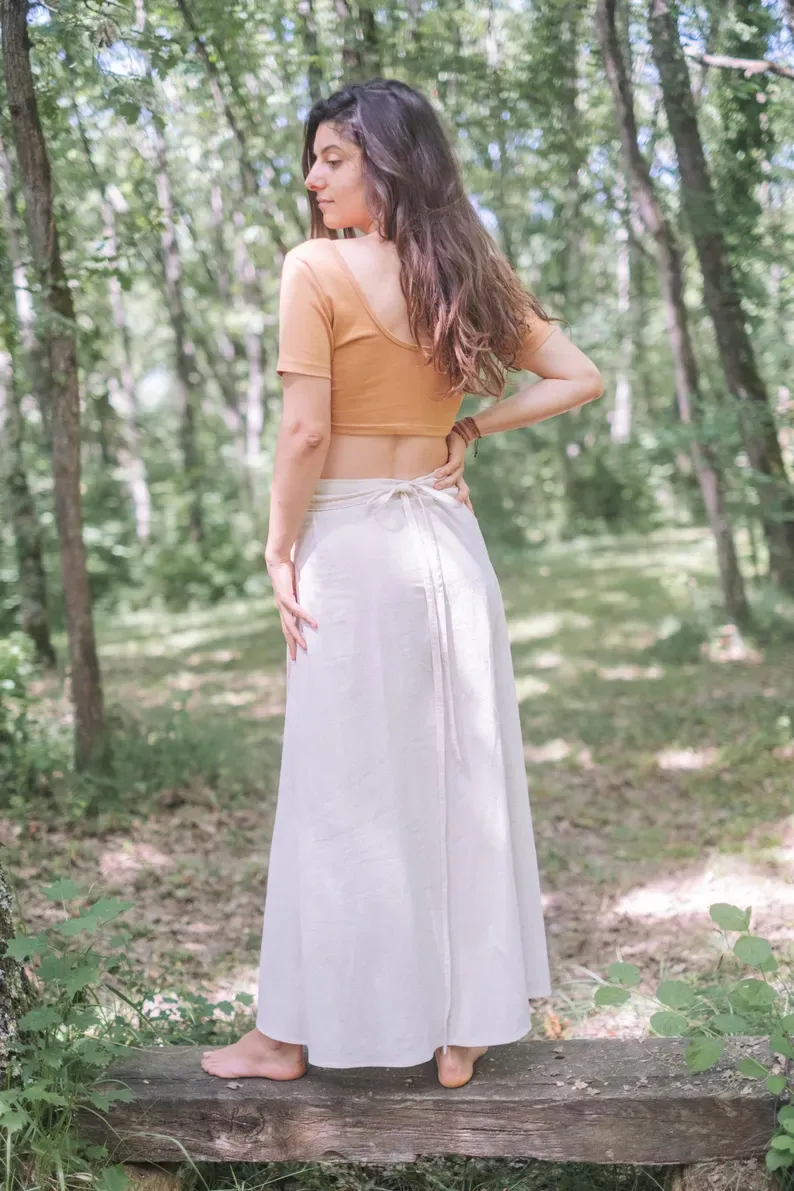 kala wrap skirt in natural